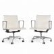 Paire blanche (2) de bases à roulettes pour chaise de bureau Herman Miller Original Eames EA335