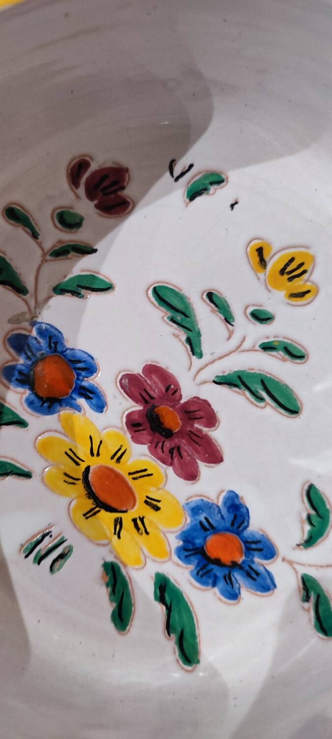 Vallauris ceramic decorative fondue pot