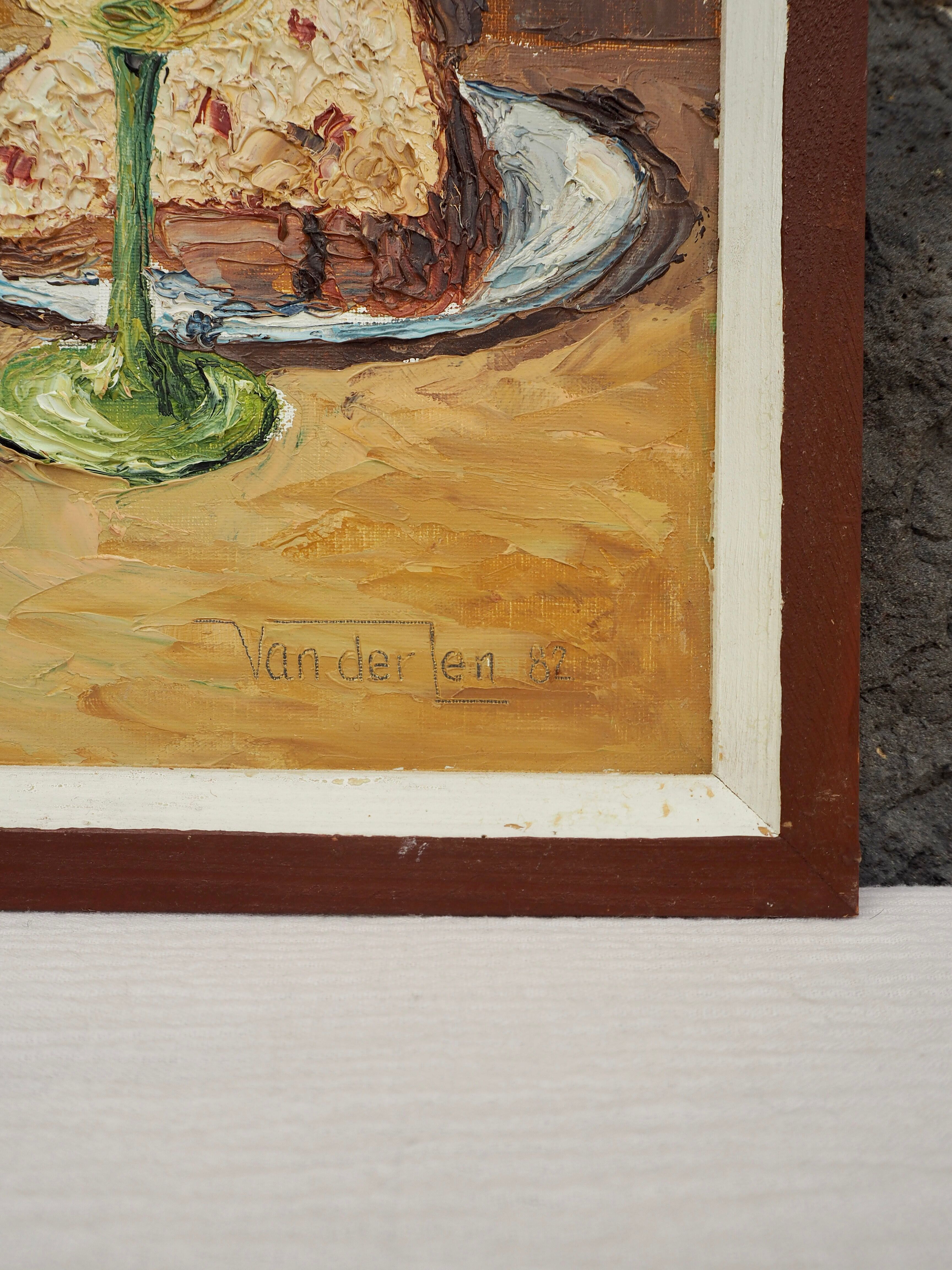 Nature morte à la charlotte, signé Van der Len