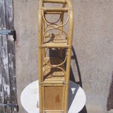 Wall or standing rattan shelf