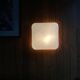 Square white opaline glass wall/ceiling light, 1960s-1970s vintage