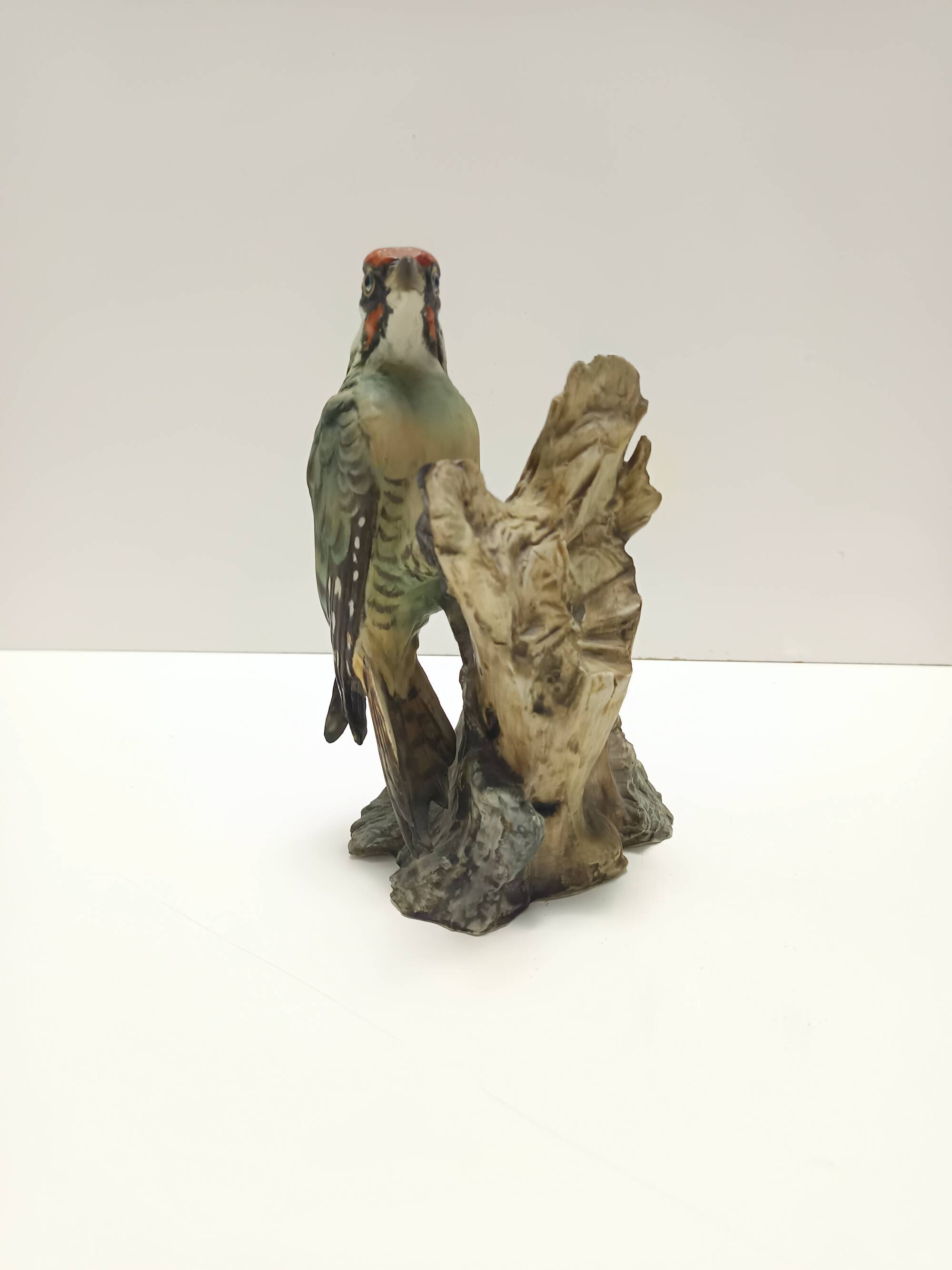 Vintage Hand-Painted Ceramic Woodpecker by Bepi Tay, Italy