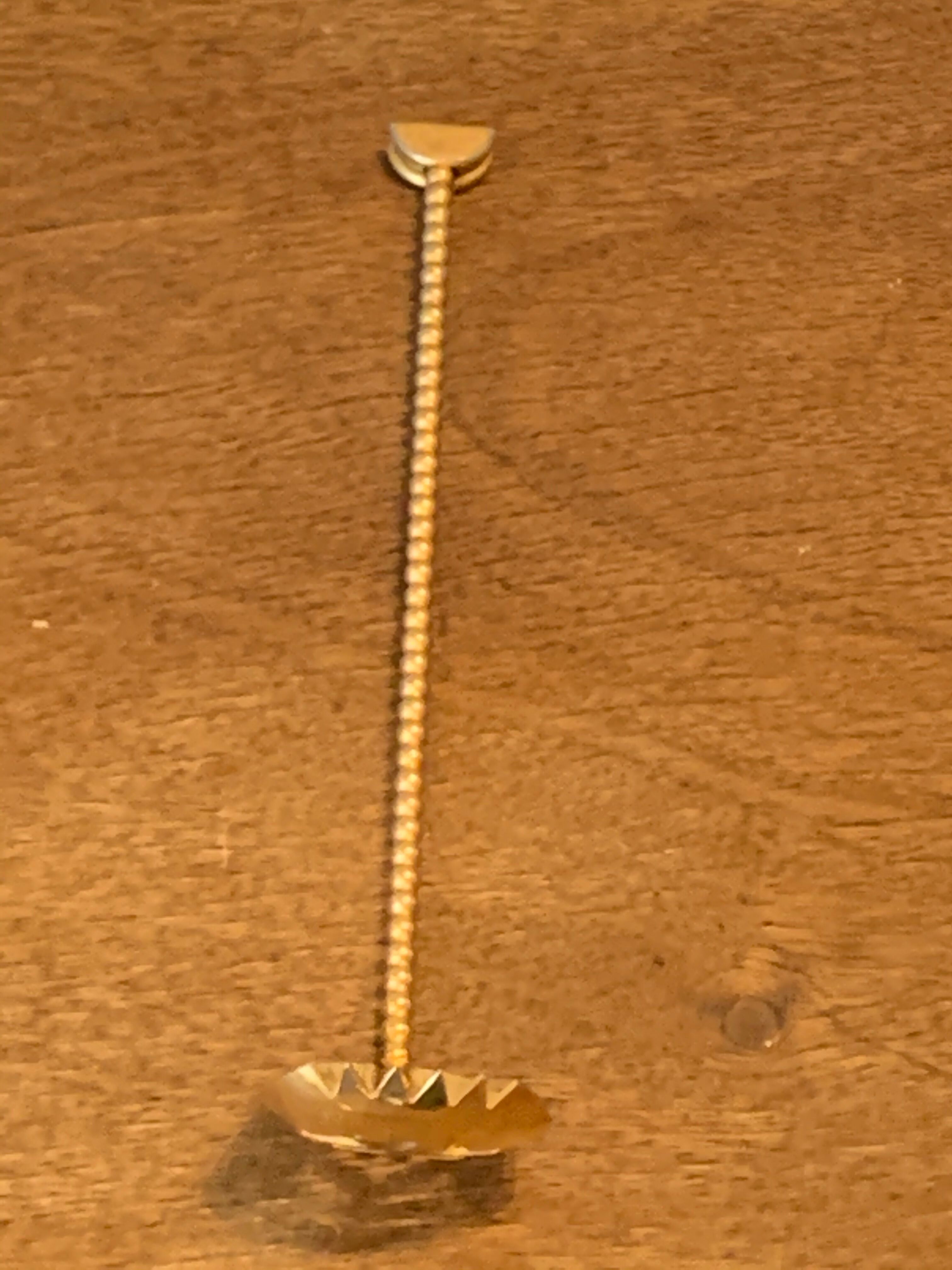 Ice bucket and its vintage 1950 gold metal spoon