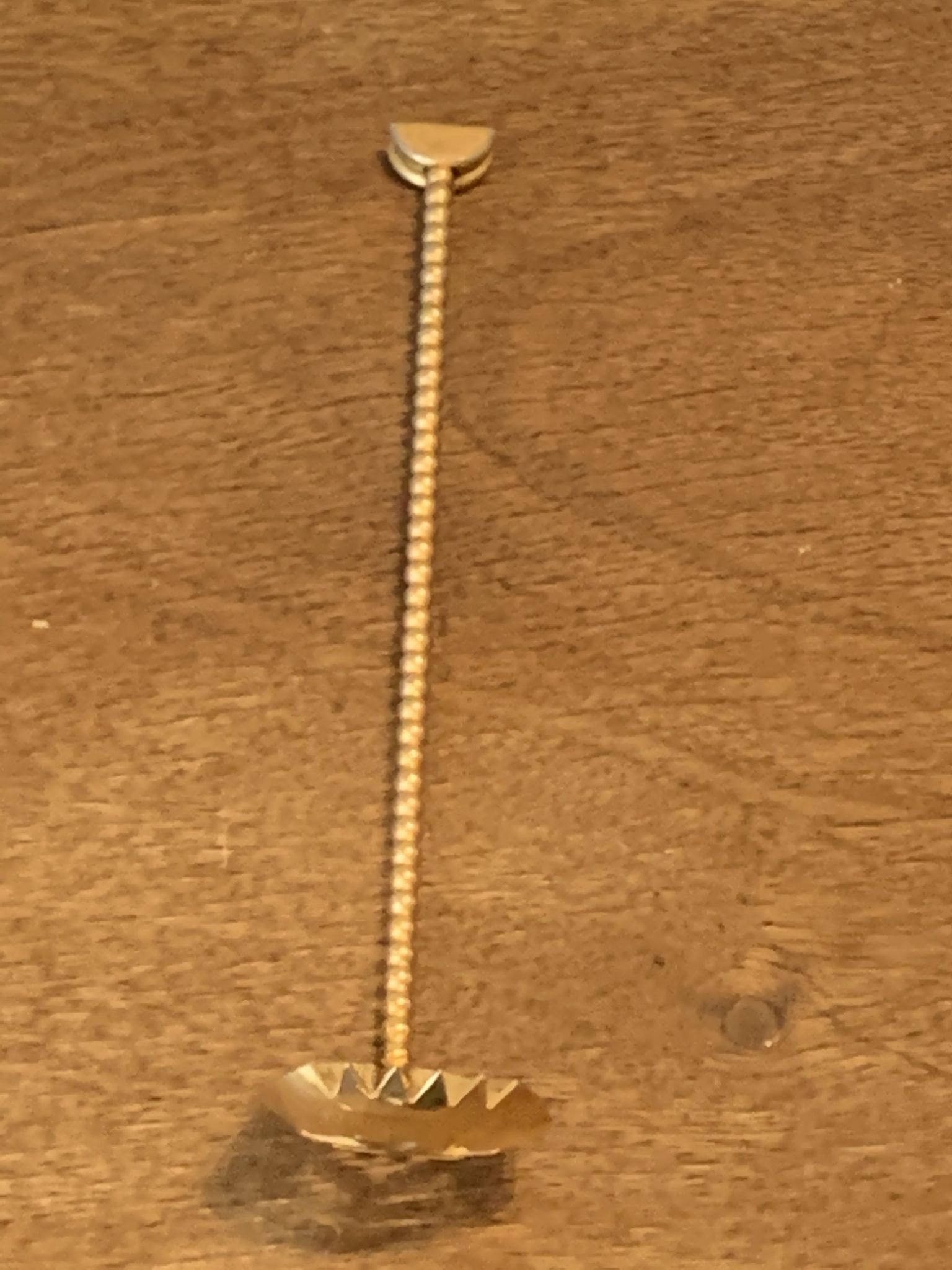 Ice bucket and its vintage 1950 gold metal spoon
