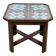 Art Deco side table in mahogany, fabric and glass.