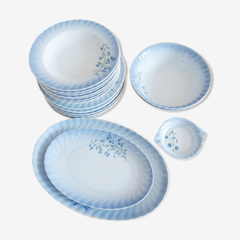 Service crockery by Christineholm Porcelain with bluebell decoration
