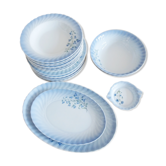 Service crockery by Christineholm Porcelain with bluebell decoration