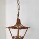 Vintage rattan lamp, old wicker hanging light