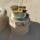 Vintage Ashtray & Lighter Duo in Travertine – Italy, 1970