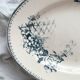 Oval ironstone dish with flowers and birds "Malaga" Petrus Regout