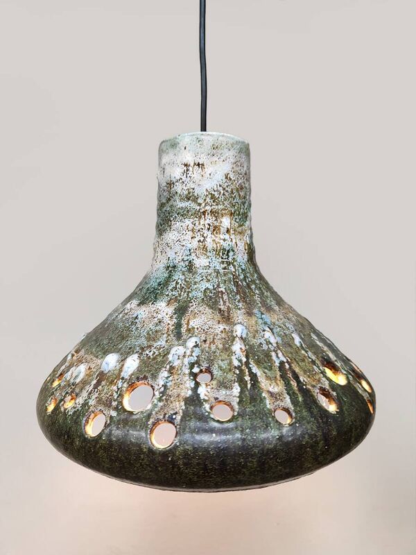 Suspension vintage en céramique fat Lava