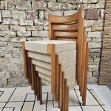 6 Scandinavian chairs 1960" braided straps