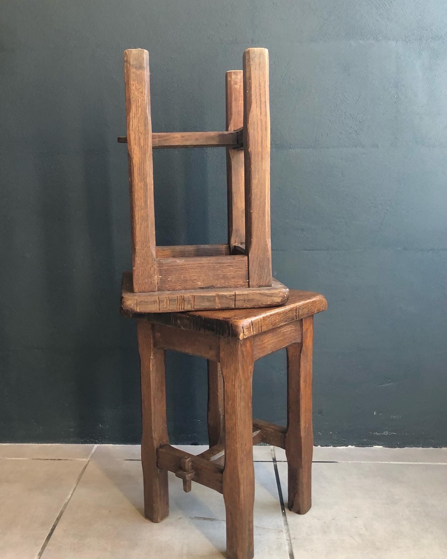 Pair of French craft stools after the war