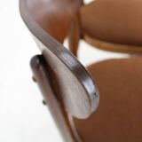 1950s Dining Beech Chairs in Boucle, Czechoslovakia
