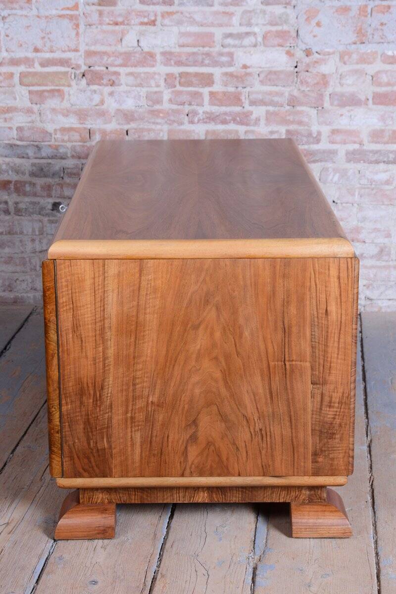 Art Deco Writing Desk in Mahogany and Walnut, 1920s