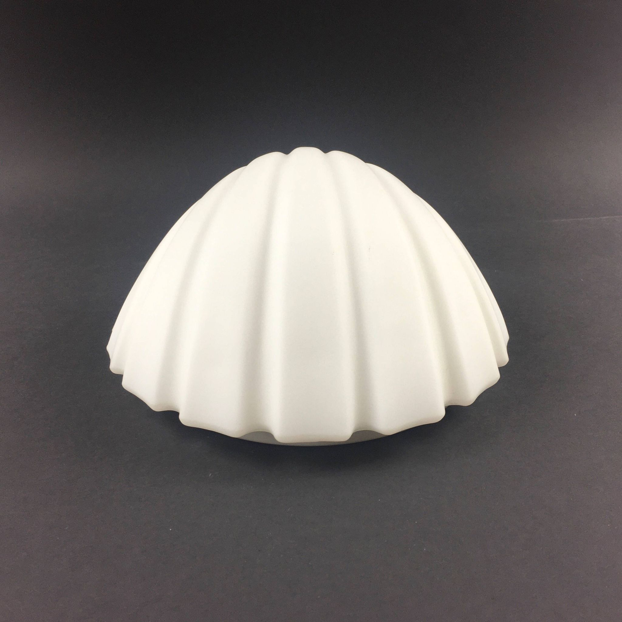 Set of 4 Shell-Shaped Opaline Glass Wall Lamps from Limburg, Germany, 1970s