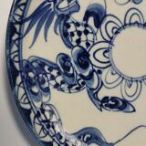 Plat de service bleu blanc chinois ancien