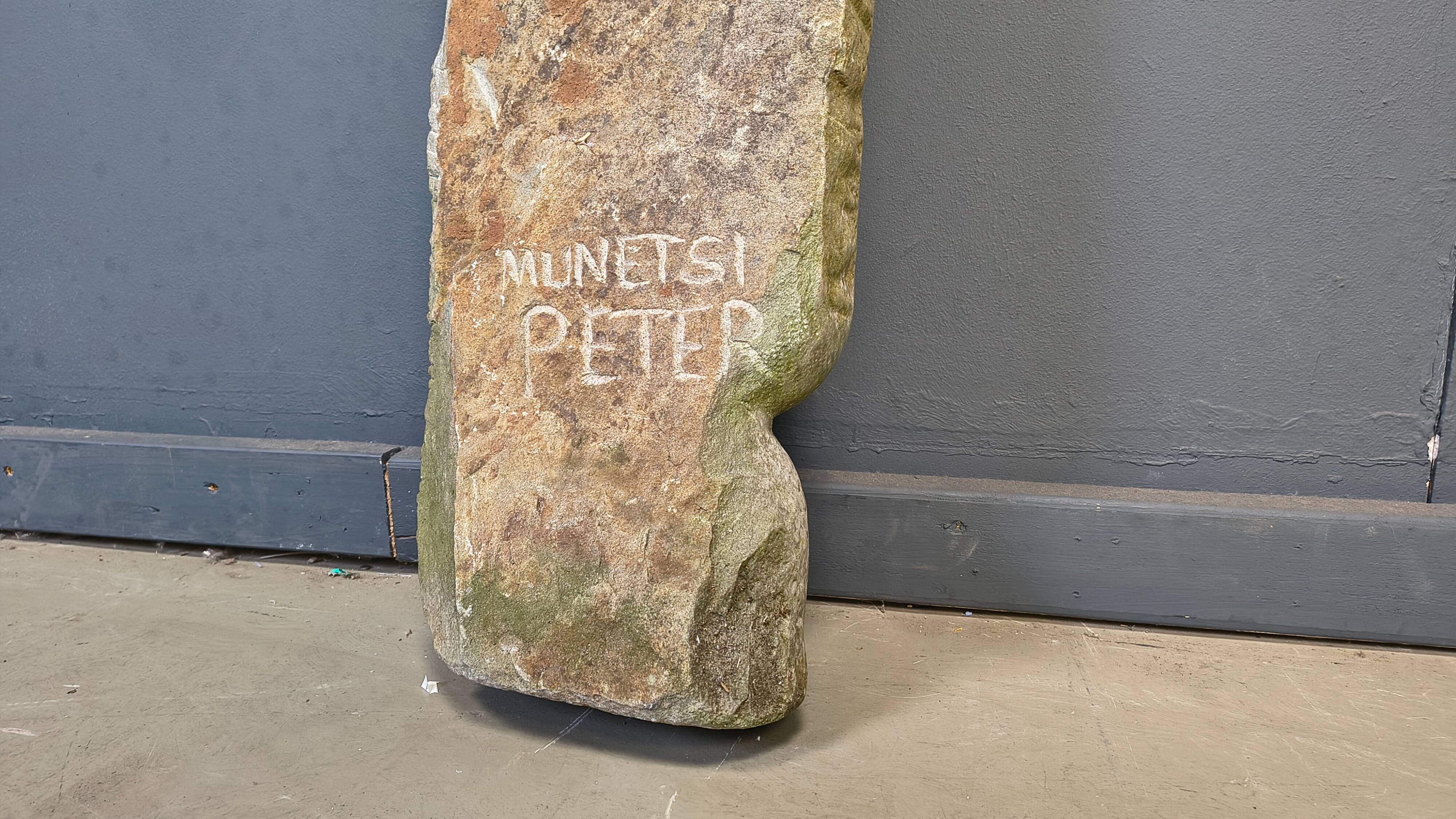 Vintage natural stone sculpture by Peter Munetsi, 1970s