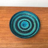 Large bowl in Rimini Blu pottery, mid-century by Aldo Londi for Bitossi.