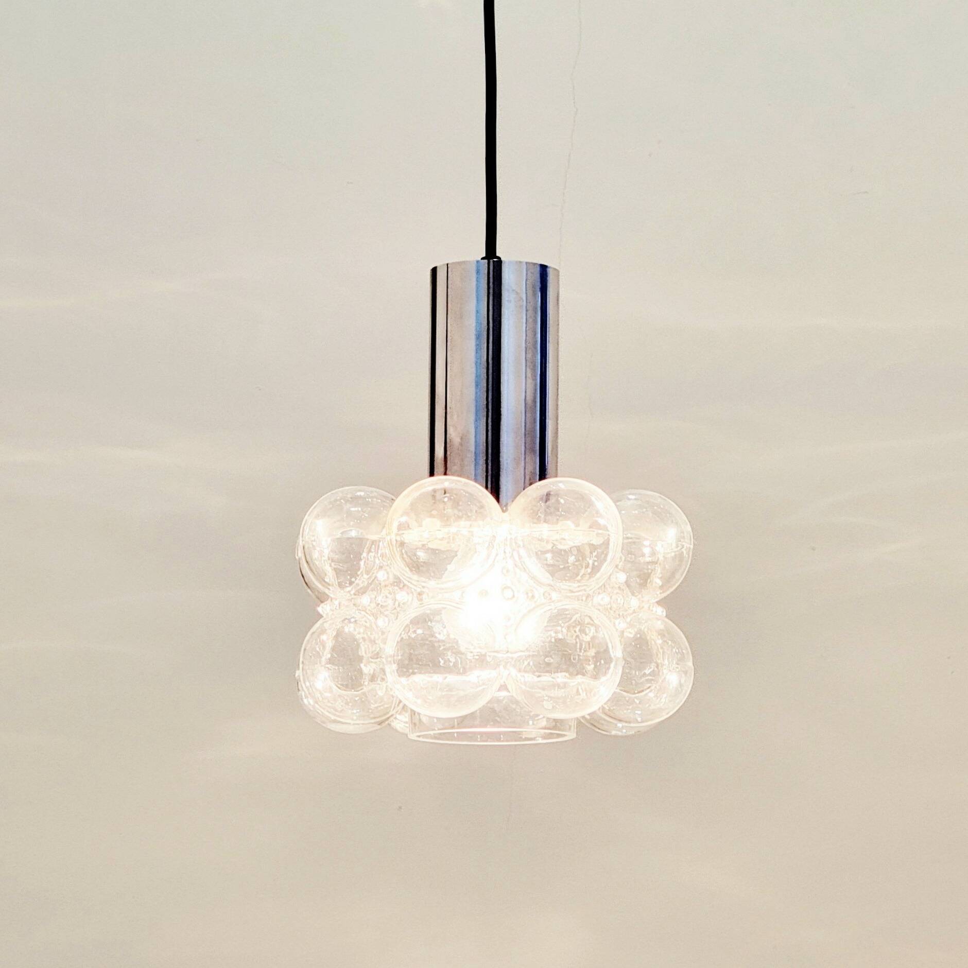 Plafonnier en verre à bulles du milieu du siècle par Helena Tynell pour Limburg, années 1960