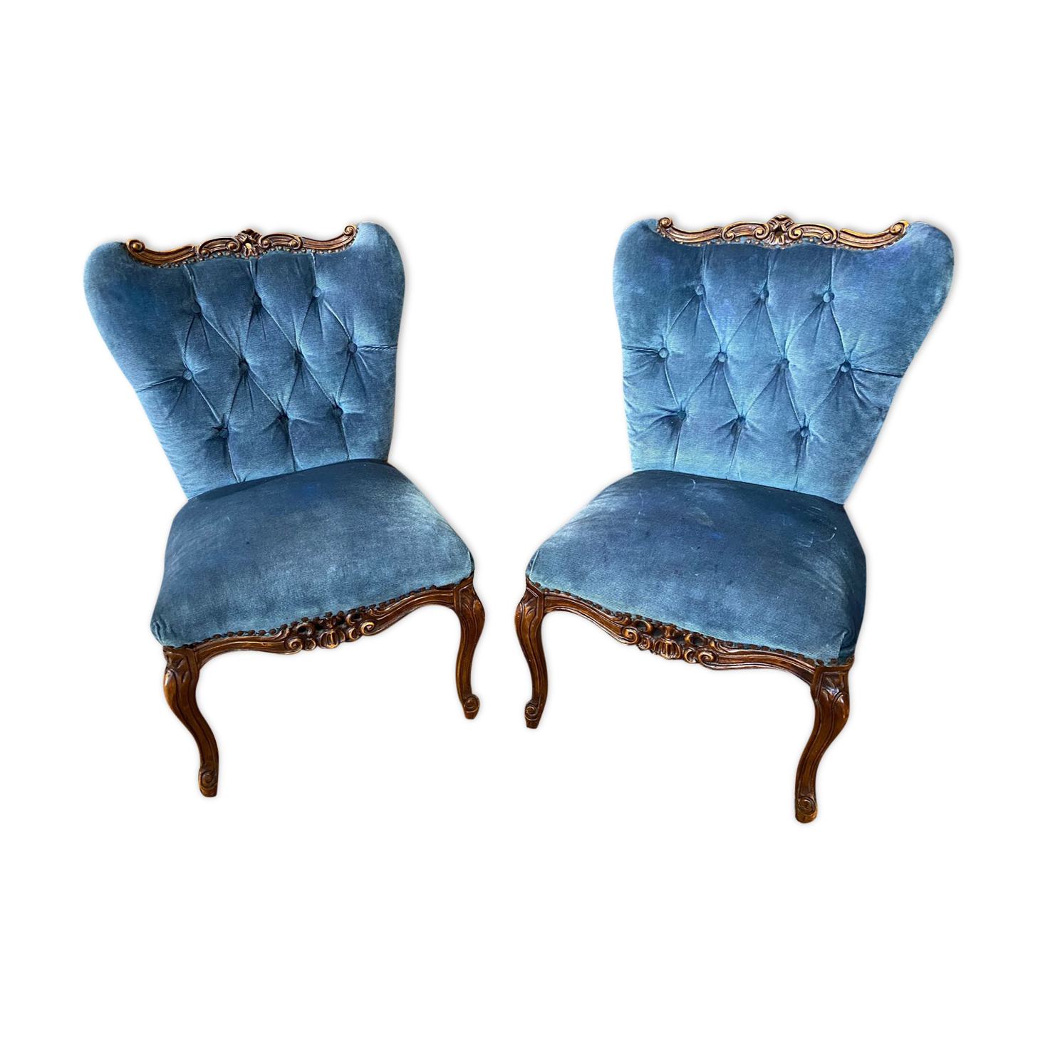 Paire de fauteuils crapaud