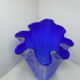 Large blue handkerchief vase Murano Venini glass 1960