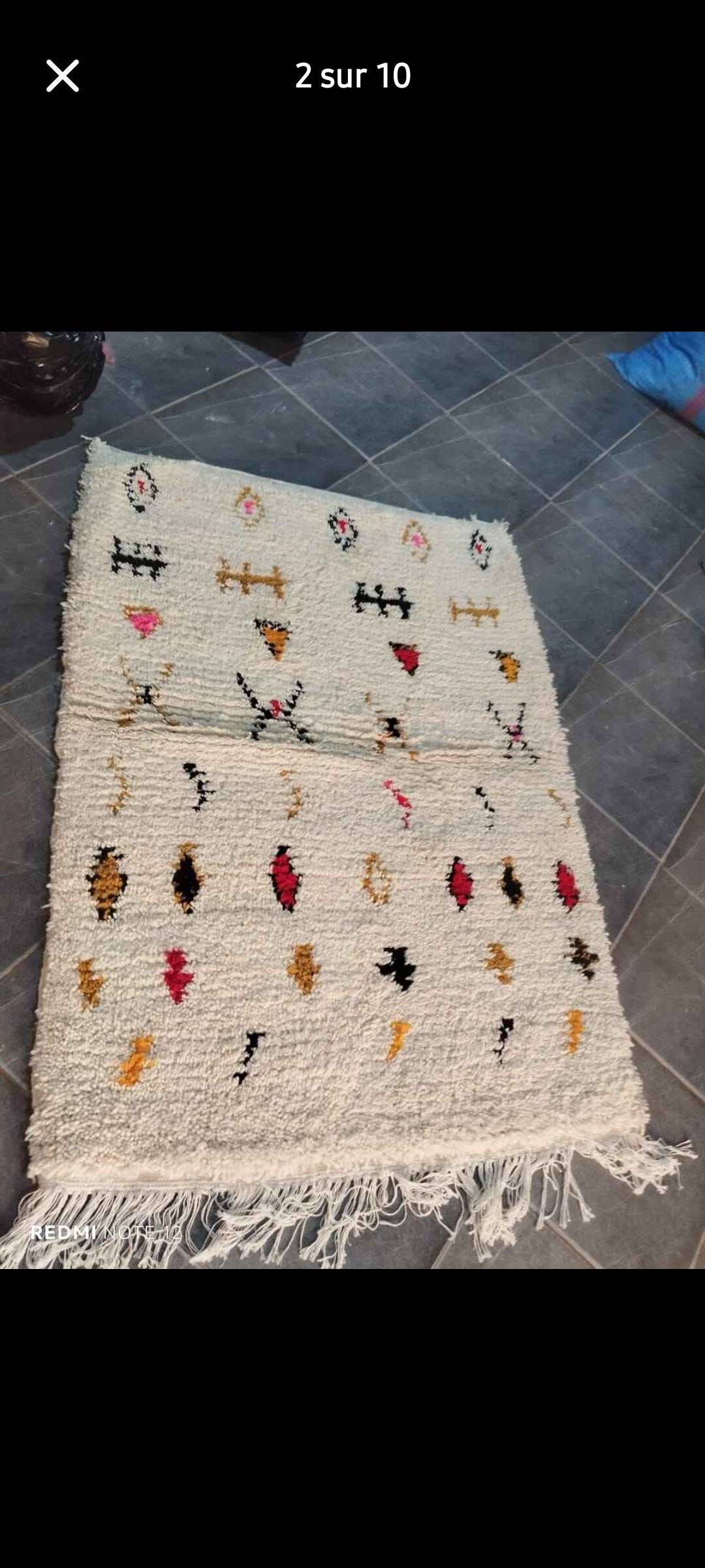 Azilal rug with geometric diamonds