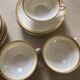 Tasses à thé chocolat porcelaine vintage Limoges jaune pastel or