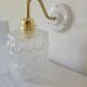 Porcelain, brass and glass wall lamp