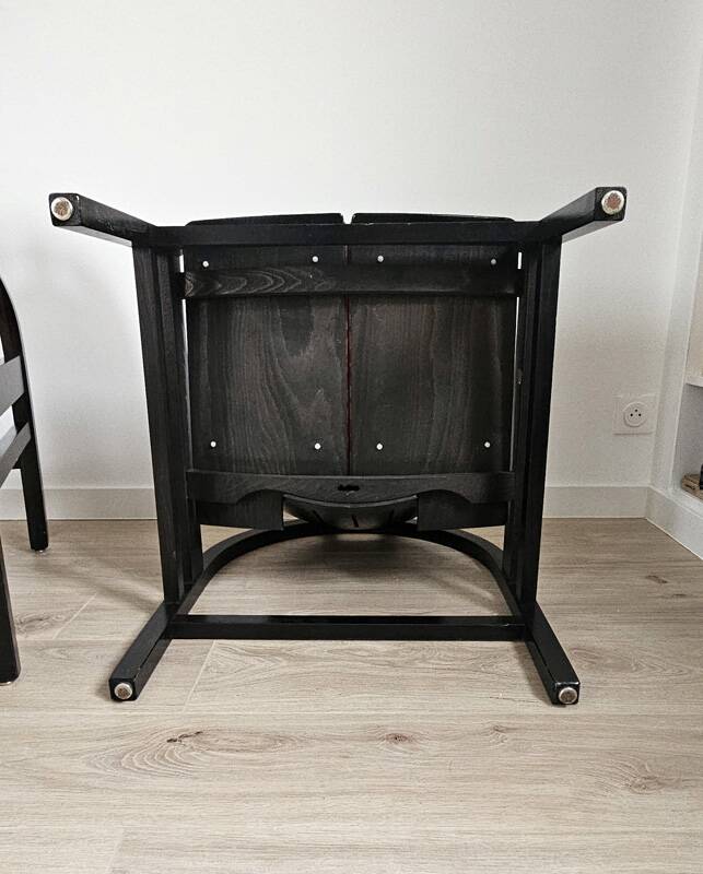 Vintage Argos armchair pair – Baumann – stained beech wood