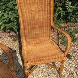 Pair of rattan armchairs