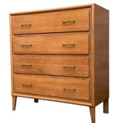 Vintage chest of drawers with compass feet, oak, original patina, 1950s