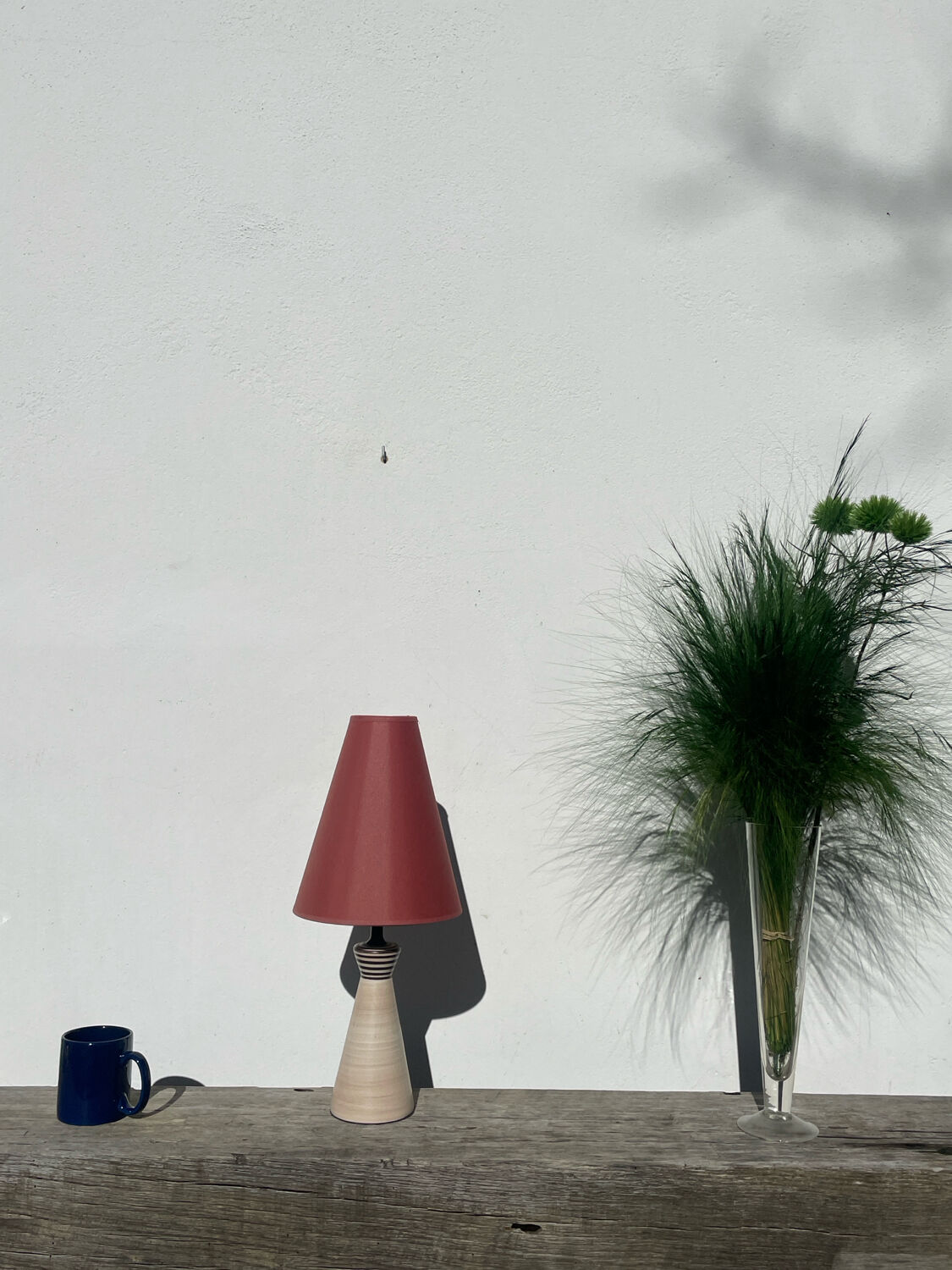 Cone-shaped ceramic lamp signed Le Dauphin