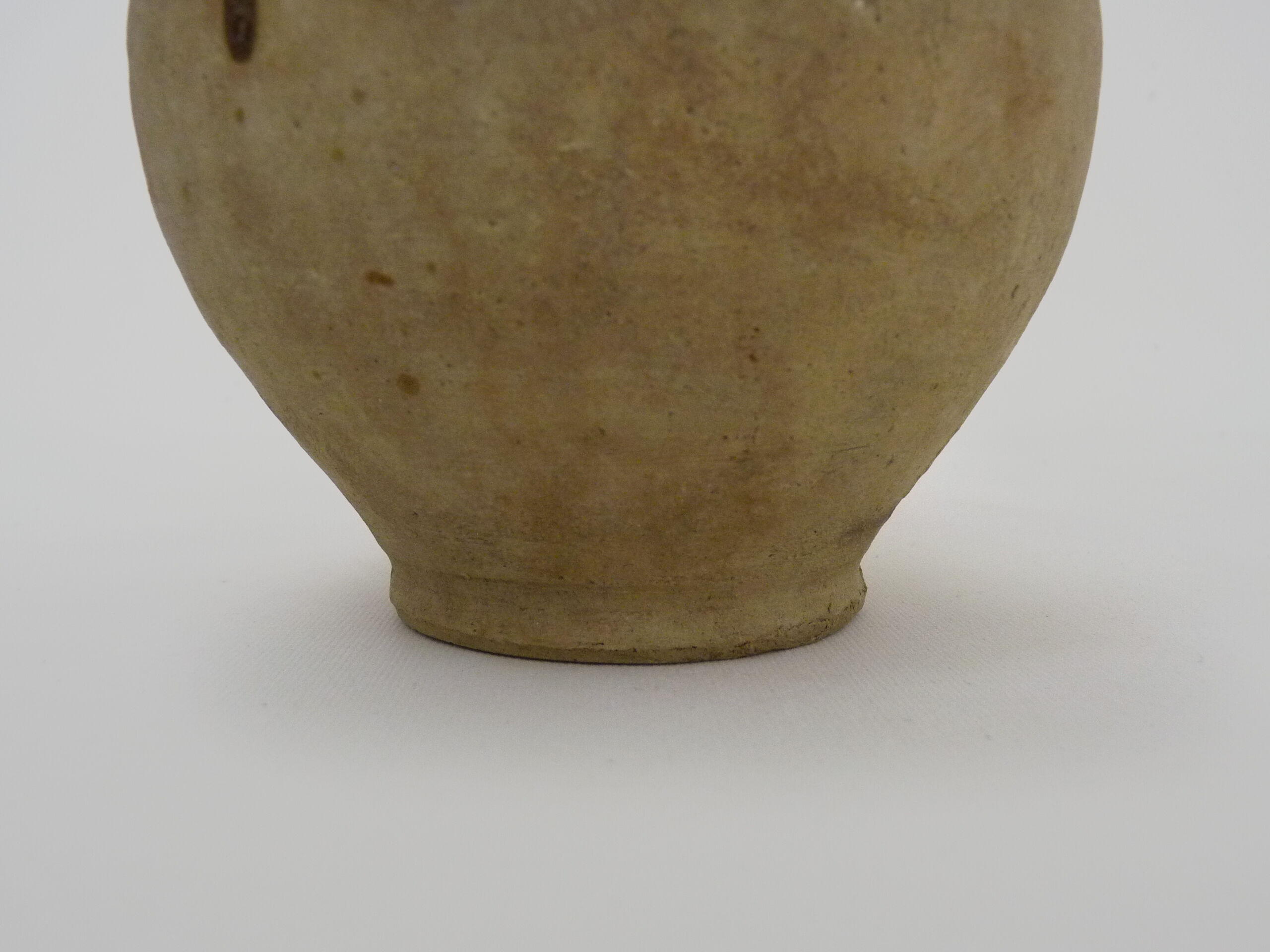 Pot in glazed beige brown terracotta, southwest of the France