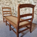 Banquette ancienne en merisier – Lit de repos rustique français