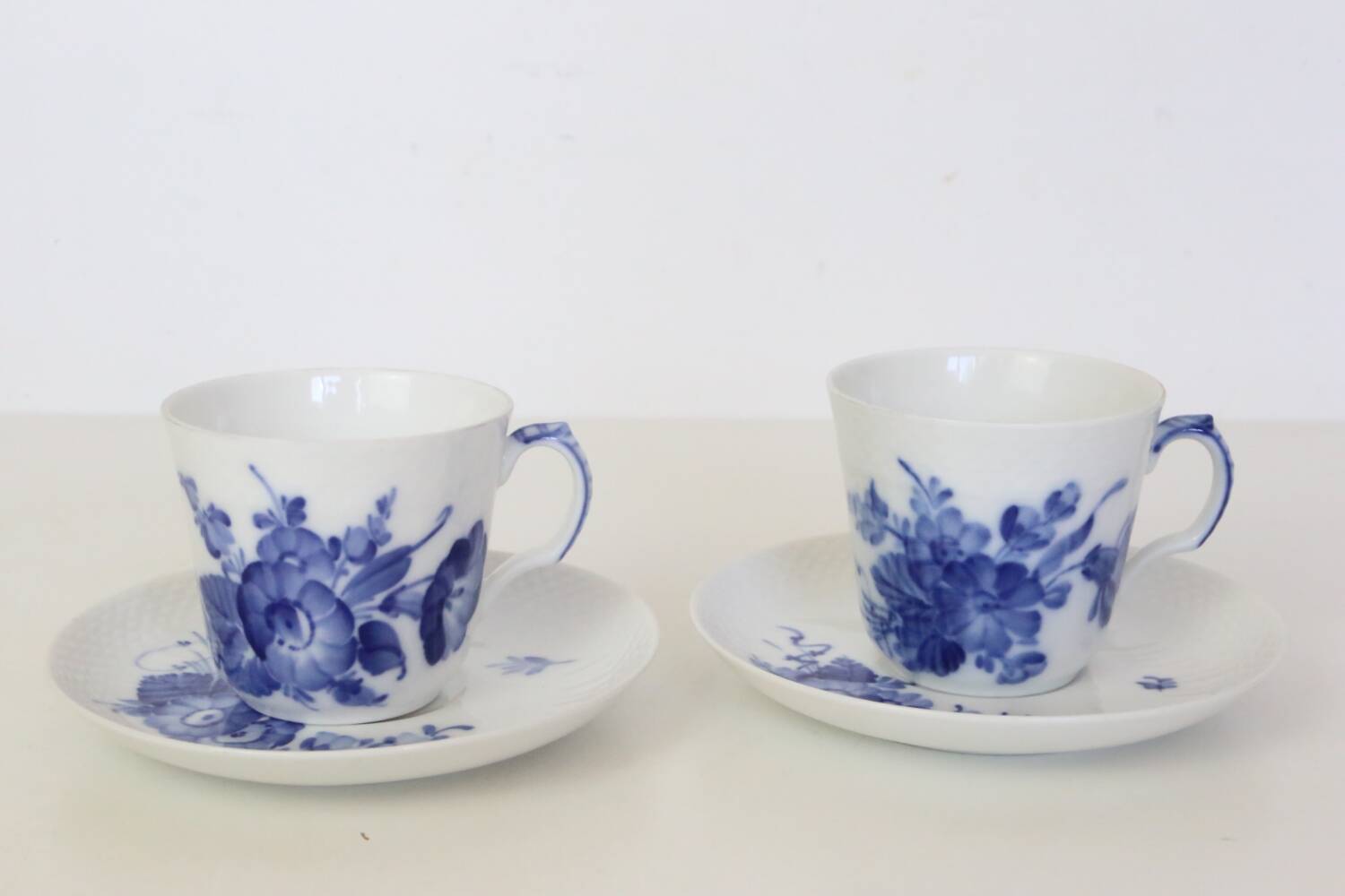 Pair of Blue Flowers Royal Copenhagen cups