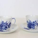 Pair of Blue Flowers Royal Copenhagen cups