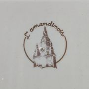 Service of 12 vintage deep plates L'Amandinois Floral Decoration and Gilding