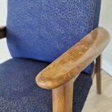 Vintage Royal Blue Armchair: Mid-Century Modern Lounge Chair