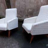Pair of chairs 60s feet restored compass