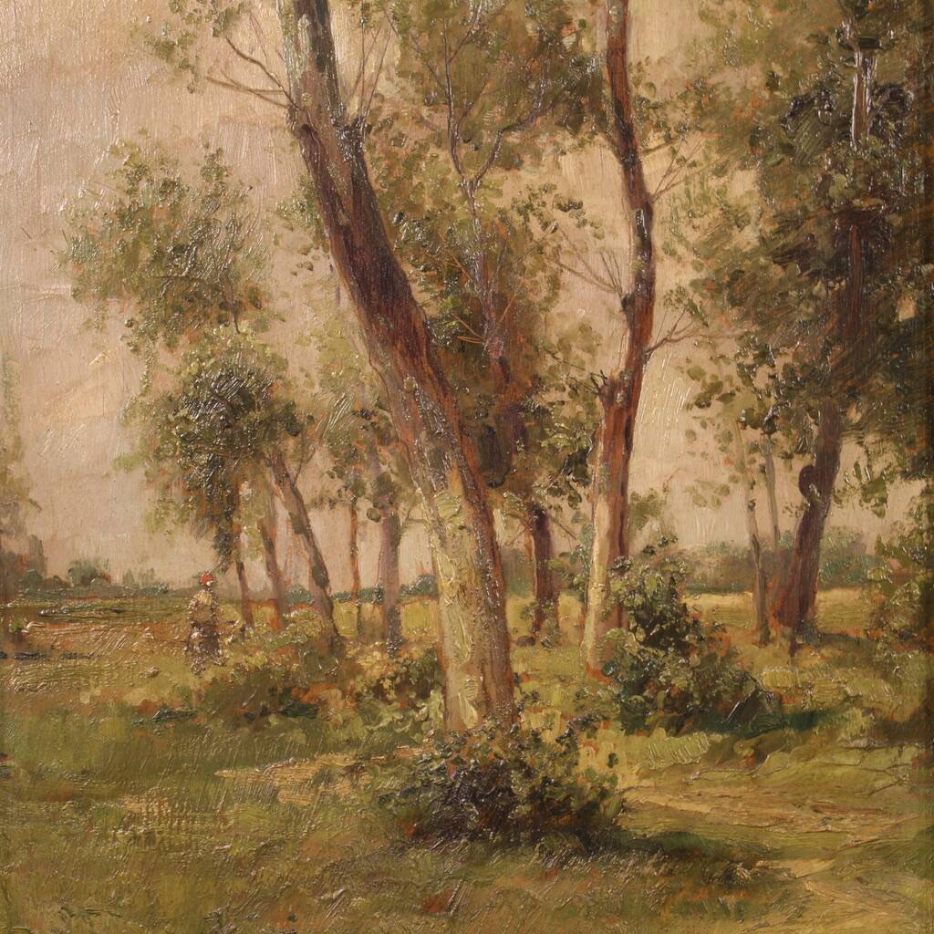 Painting landscape signed by M. Gheduzzi from the 40s