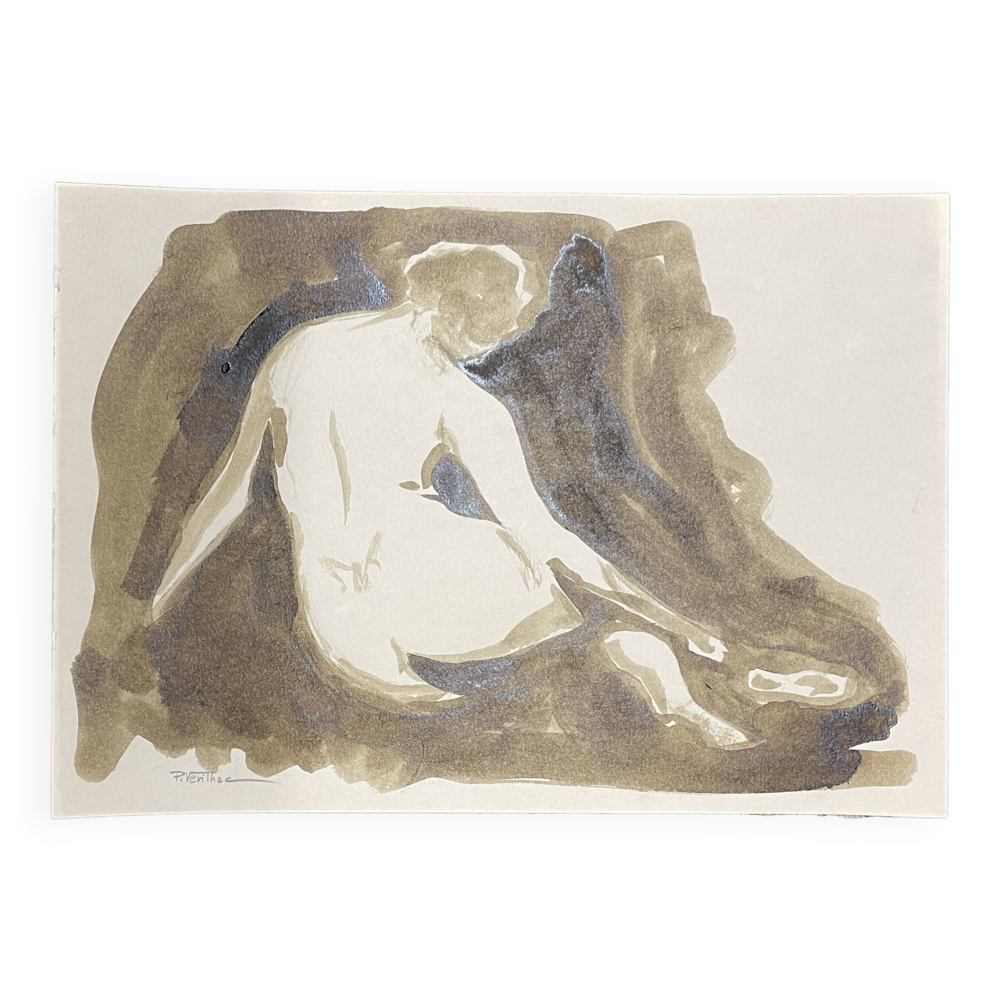 Painting signed in Chinese ink “female back”