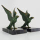 Pair of art deco eagle bookbands in marble and regulates, eagle bookbands. Year 30