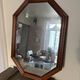 Octagonal wooden mirror