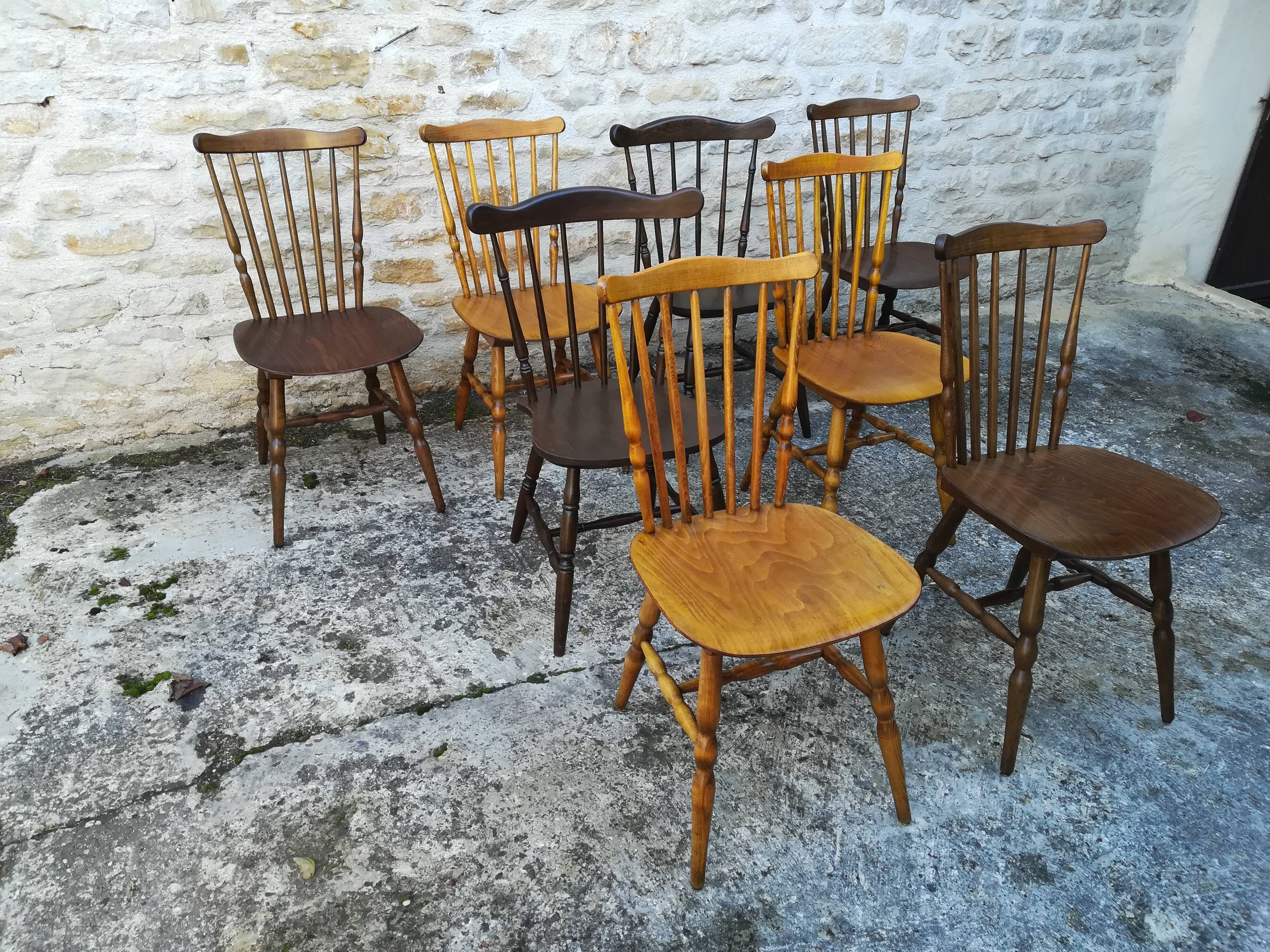 Mismatched bistro chairs