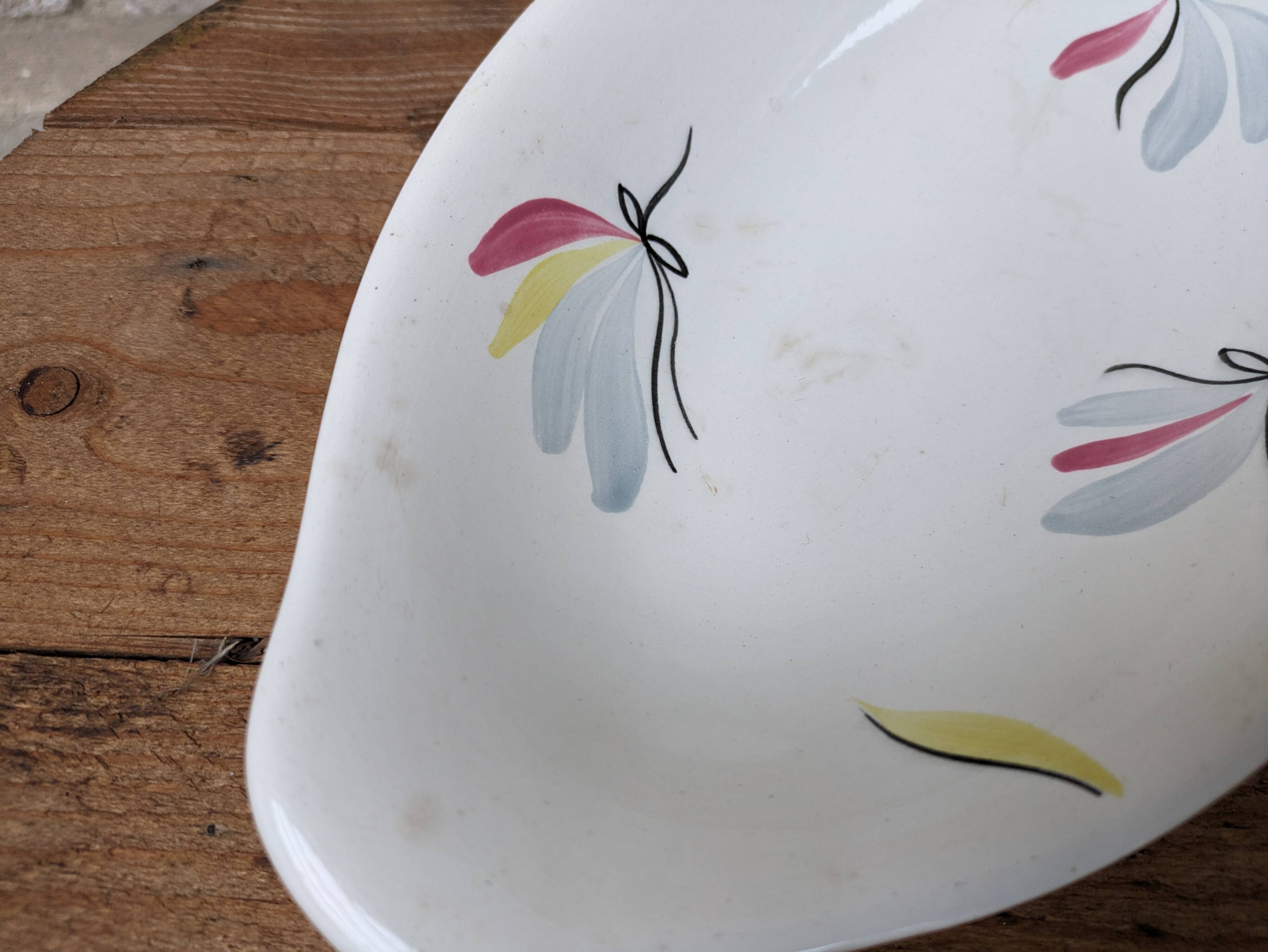 Lot of 2 old ceramic dishes Firminy Salins France