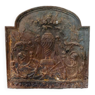 Plaque de cheminée grand vase