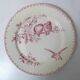 Terre de fer Digoin Sarreguemines 6 flat plates FAVORI birds model