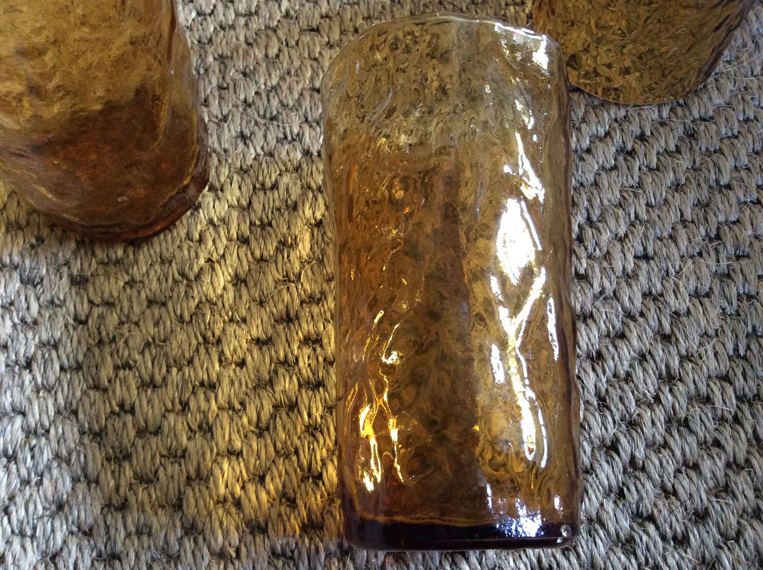 Series of 6 amber glasses