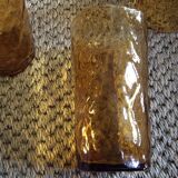 Series of 6 amber glasses